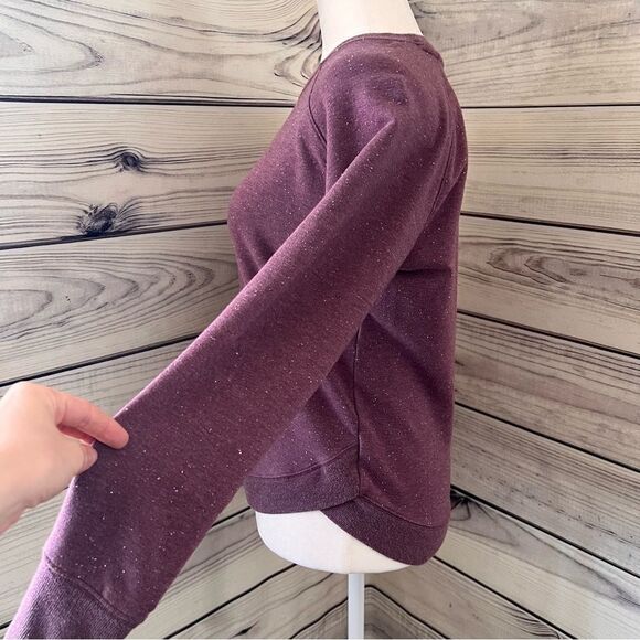 Athleta Purple Confetti Crewneck Rounded Hem Sweatshirt - Picture 4 of 10